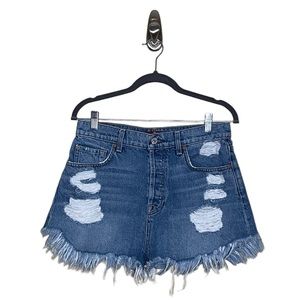 7 For All Mankind High Waisted Distressed Cut Off Shorts